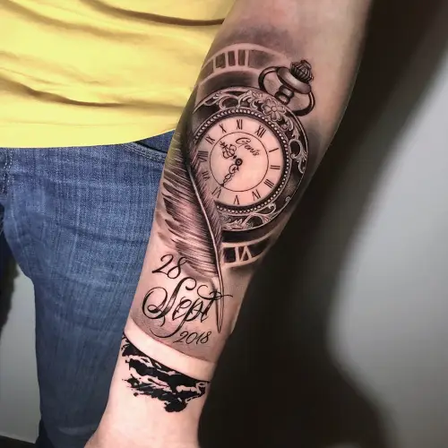Tatuaje reloj de bolsillo