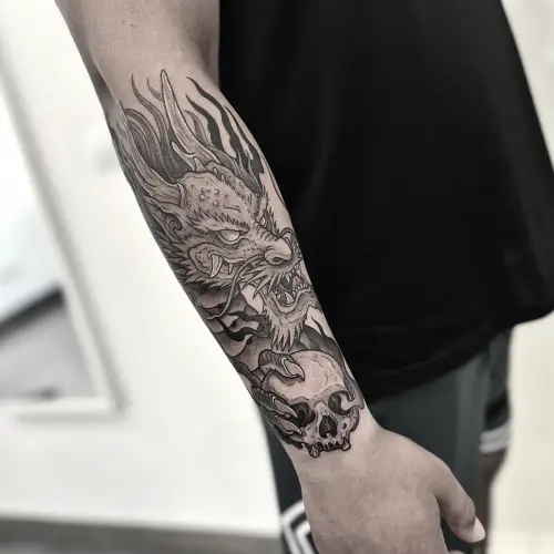 tatuatge dragoon calavera